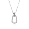 PENDENTIF RECTANGULAIRE EN ARGENT RHODIÉ SERTIES DE CUBIQUES ZIRCONIAS