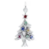 PENDENTIF SAPIN DE NOEL SERTI DE CUBIQUES ZIRCONIAS MULTICOLORES