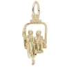 PENDENTIF SKIEURS DANS LE TÉLÉSIÈGE EN ARGENT OU EN OR