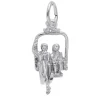 PENDENTIF SKIEURS DANS LE TÉLÉSIÈGE EN ARGENT OU EN OR