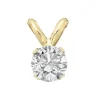 PENDENTIF SOLITAIRE EN OR JAUNE OU BLANC SERTI DpiUN CUBIQUE ZIRCONIA