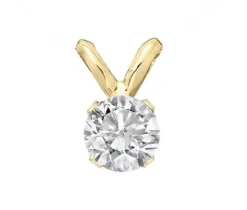 PENDENTIF SOLITAIRE EN OR JAUNE OU BLANC SERTI DpiUN CUBIQUE ZIRCONIA