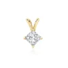 PENDENTIF SOLITAIRE EN OR JAUNE OU BLANC SERTI DpiUN CUBIQUE ZIRCONIA PRINCESSE