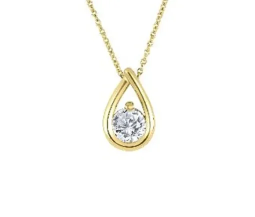 PENDENTIF SOLITAIRE EN OR SERTI DpiUN DIAMANT DE LABORATOIRE
