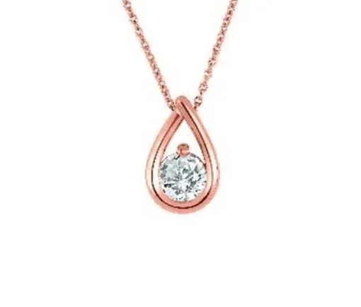 PENDENTIF SOLITAIRE EN OR SERTI DpiUN DIAMANT DE LABORATOIRE
