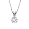 PENDENTIF STYLE SOLITAIRE EN OR 14K BLANC SERTI DpiUN DIAMANT CANADIEN