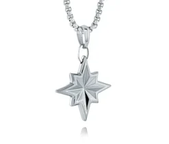 PENDENTIF ÉTOILE DU NORD EN ACIER