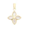 PENDENTIF TRÈFLE EN OR JAUNE SERTI DE NACRE DE PERLE
