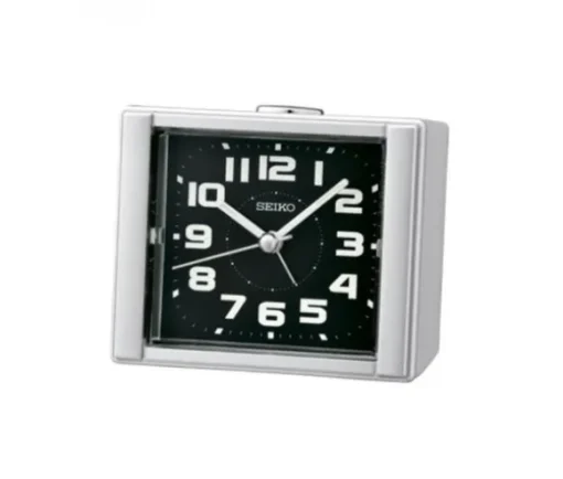 REVEIL SEIKO ANALOGIQUE COULEUR ARGENT ET LUMINESCENT
