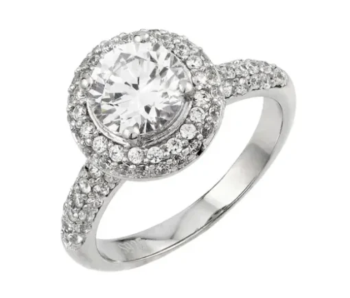 SUPERBE BAGUE EN ARGENT RHODIÉ SERTIE DE CUBIQUES ZIRCONIAS
