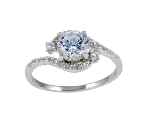 SUPERBE BAGUE EN ARGENT RHODIÉ SERTIE DE CUBIQUES ZIRCONIAS