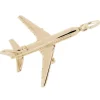 SUPERBE PENDENTIF AVION JET JUMBO EN ARGENT RHODIÉ OU EN OR 10K OU 14K