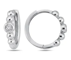 SUPERBES BOUCLES DpiOREILLES HUGGIES EN OR 10K BLANC OU JAUNE SERTIES DpiUN CUBIQUE ZIRCONIA