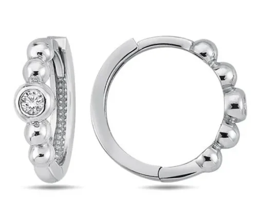 SUPERBES BOUCLES DpiOREILLES HUGGIES EN OR 10K BLANC OU JAUNE SERTIES DpiUN CUBIQUE ZIRCONIA