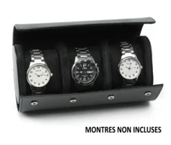 ÉTUI DE VOYAGE POUR 3 MONTRES EN CUIR