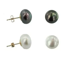 2X BOUCLES 14K P.E.DOUCE TEINTÉES 10MM